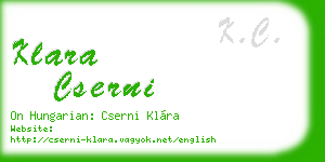 klara cserni business card